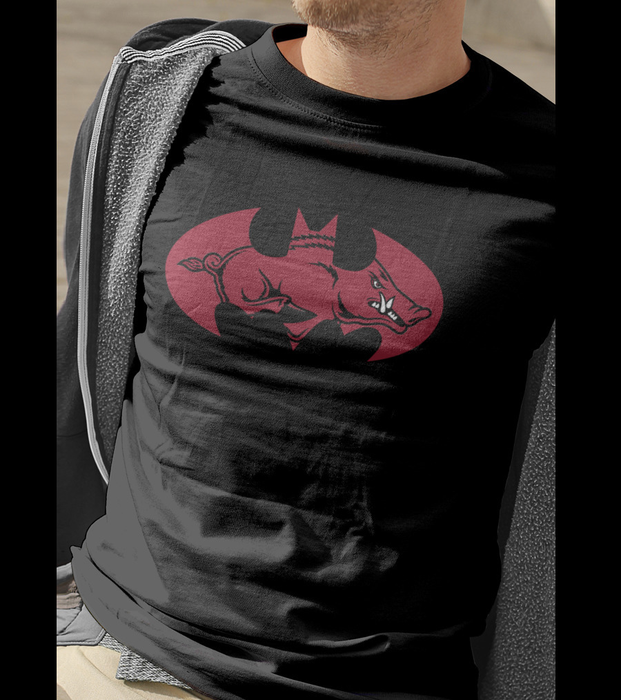 Arkansas Razorbacks Batman Logo Fusion T-Shirt