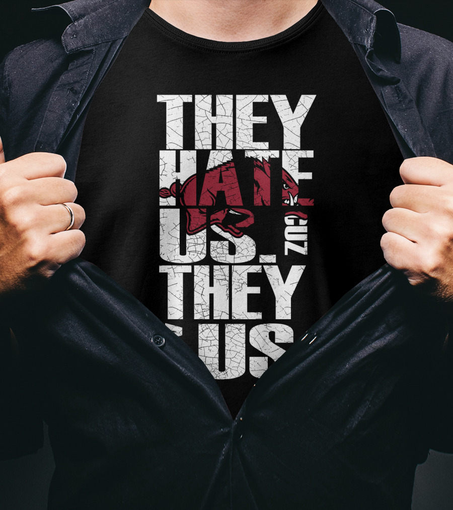 They Hate Us 'Cause They Ain't Us Arkansas Razorbacks T-Shirt