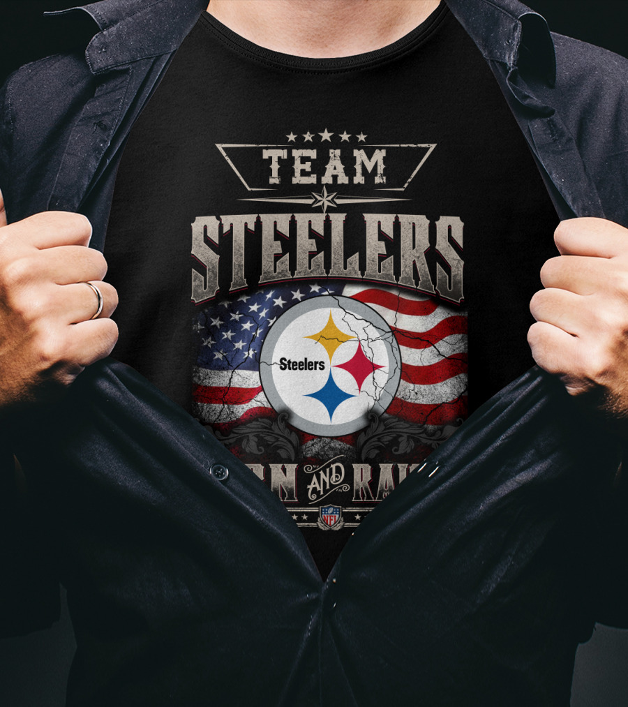 Team Pittsburgh Steelers Born And Raised Nfl T-Shirt