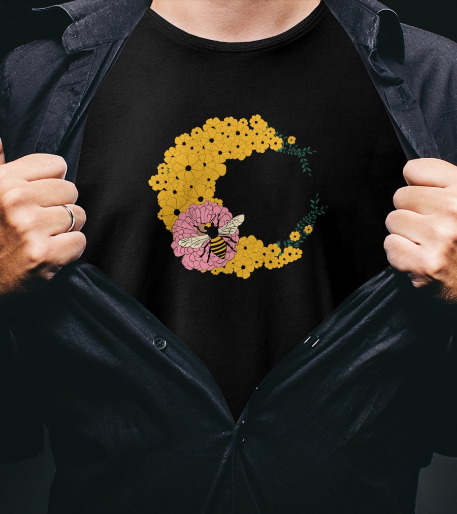 A Bee Has Got To Eat Among Vibrant Blossoms T-Shirt