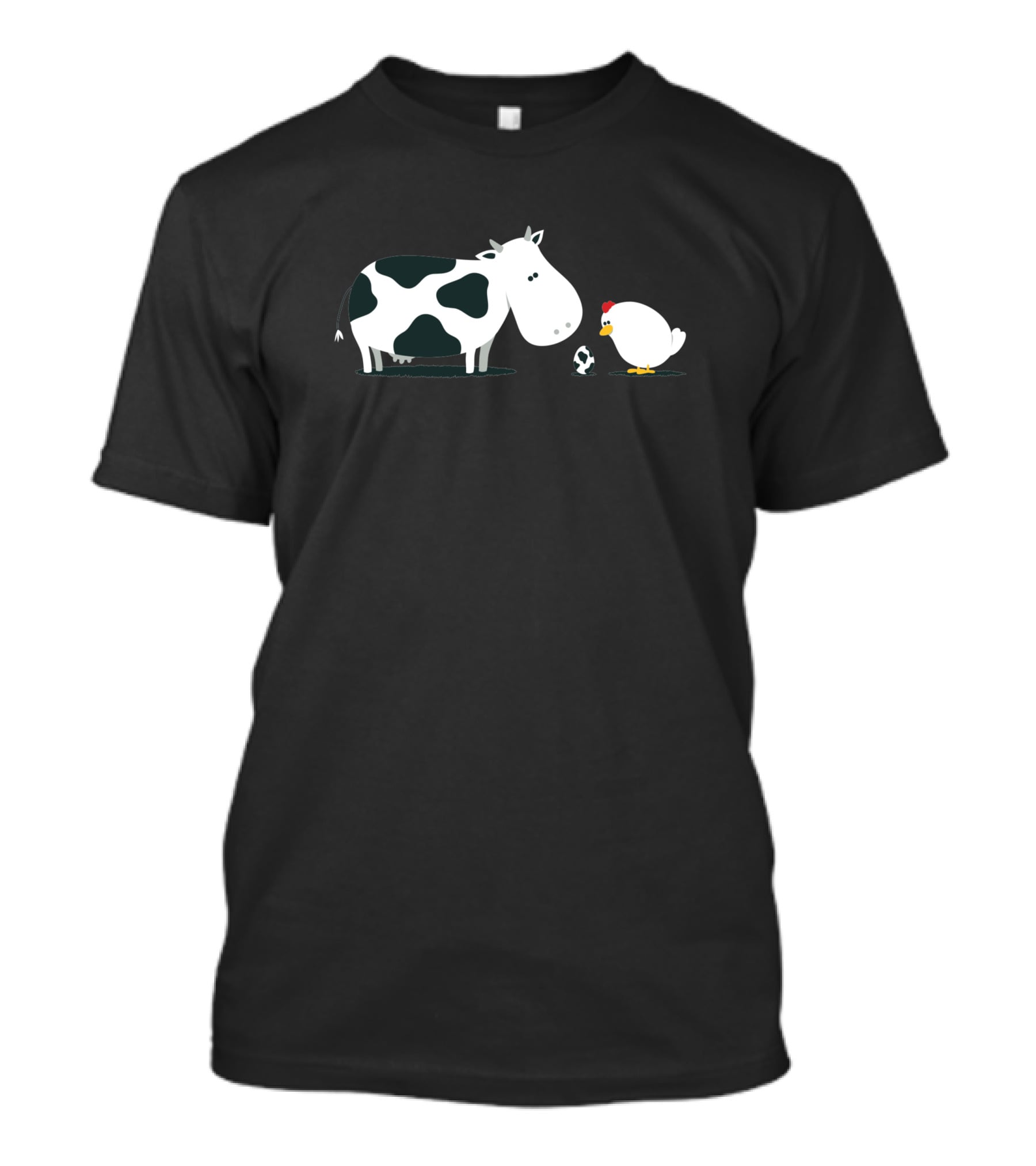 Cow And Chicken With Egg On A Birth Day T-Shirt