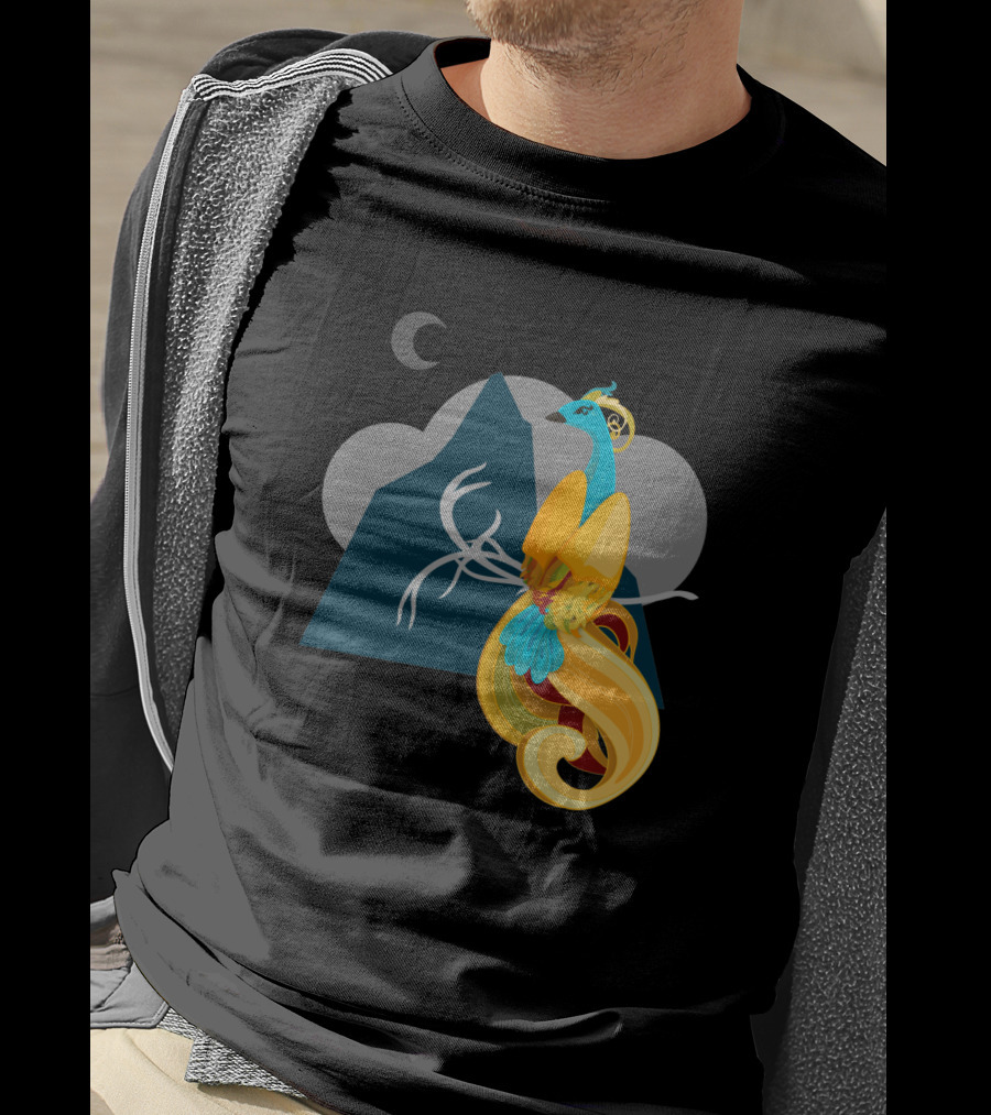 Ibong Adarna Majestic Mountain Moon Scene T-Shirt