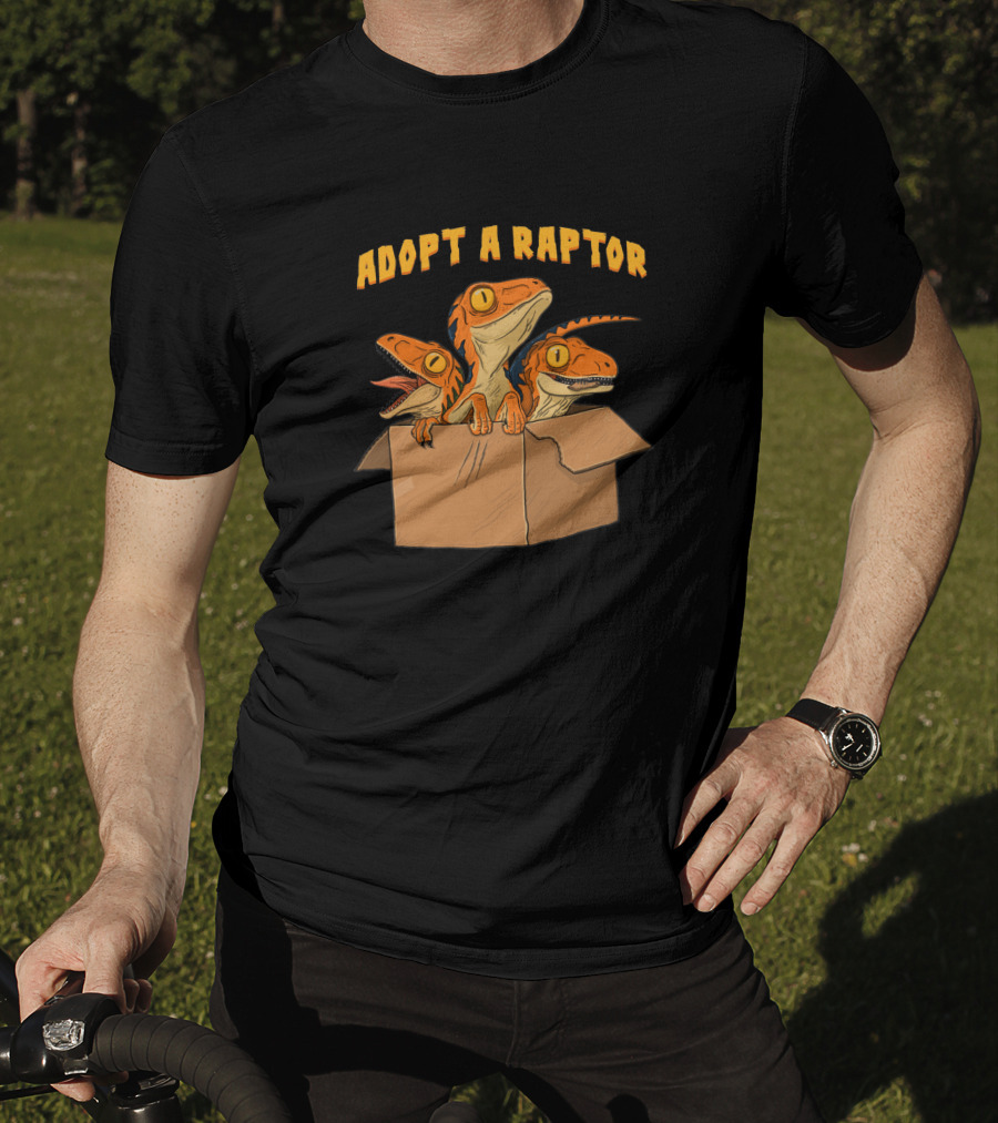 Adopt A Raptor Cute Baby Dinosaurs In Box T-Shirt