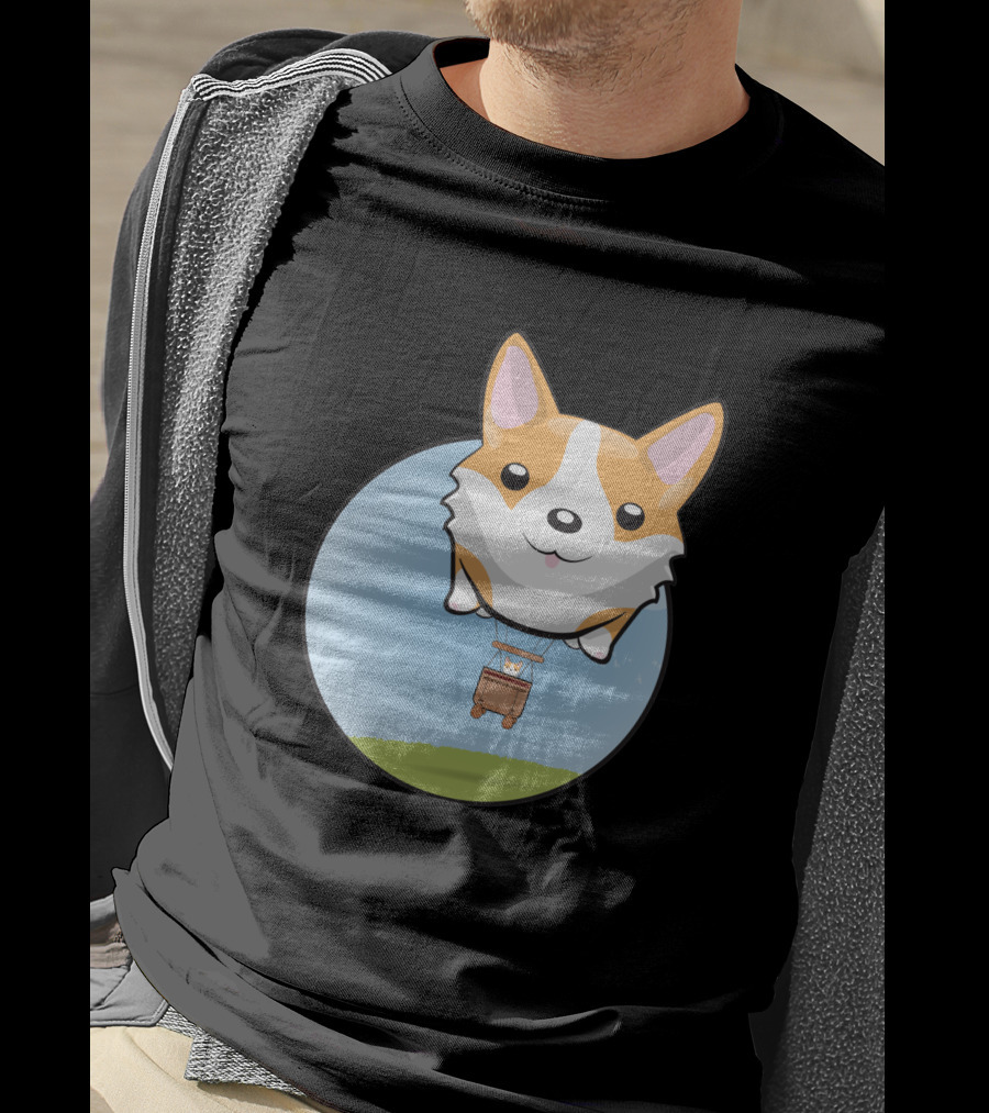 Corgi Adventure With Balloon Basket Joyride T-Shirt