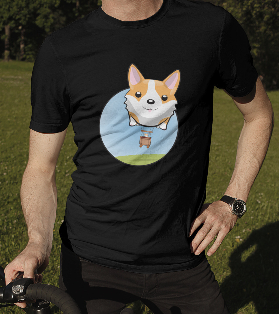 Corgi Adventure With Balloon Basket Joyride T-Shirt