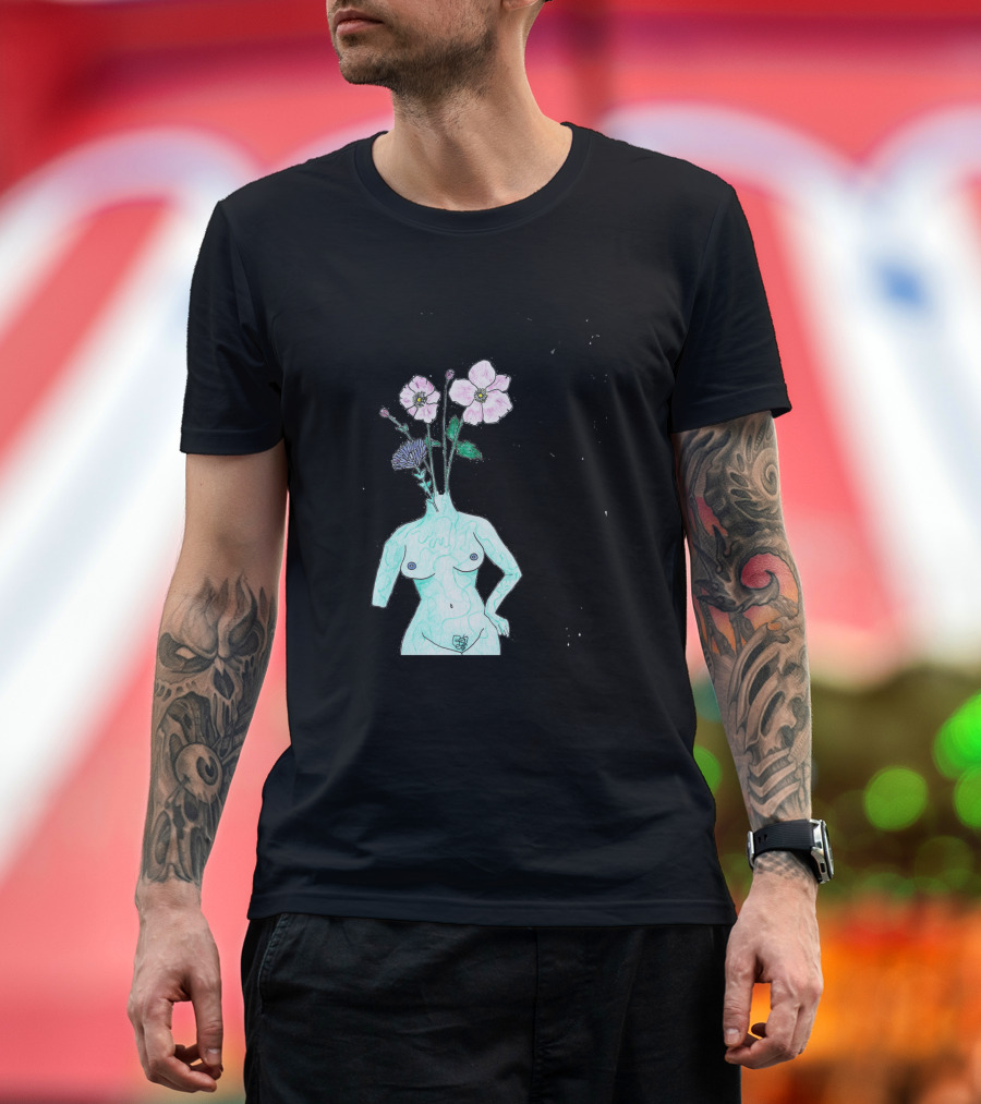 Alien Anemone Flower Head Surreal Floral Body T-Shirt