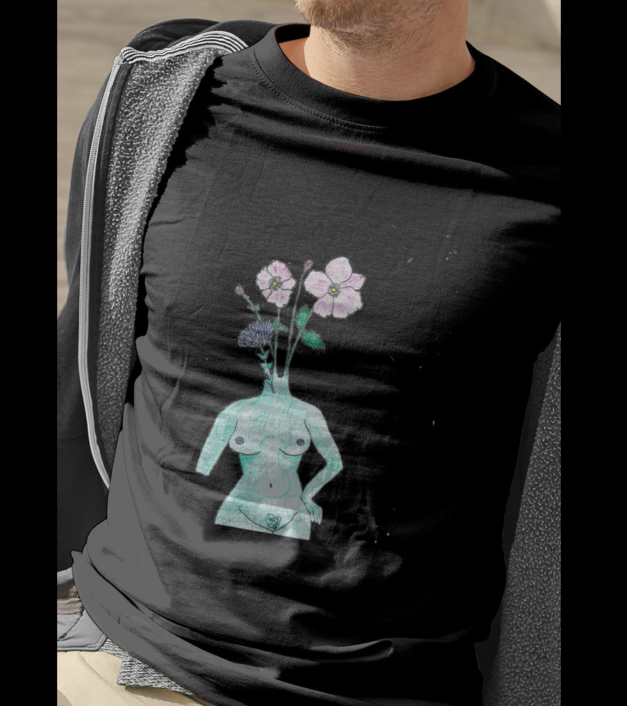 Alien Anemone Flower Head Surreal Floral Body T-Shirt