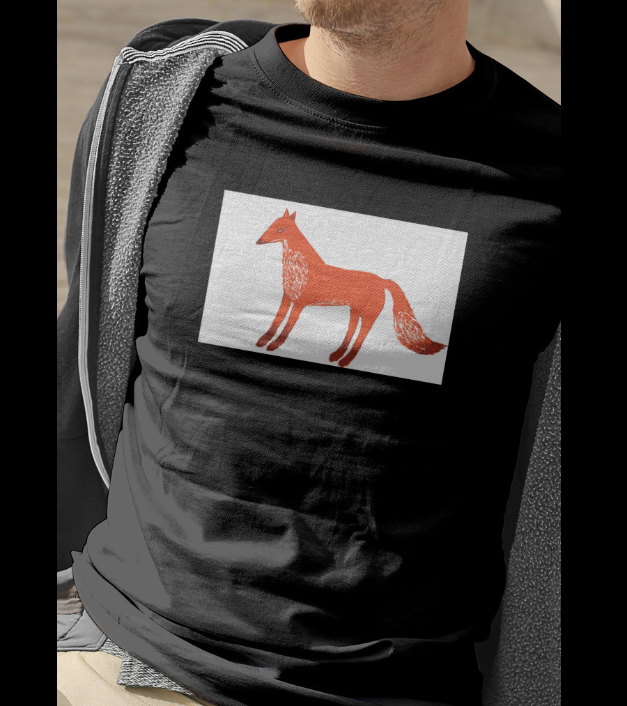 Angry Fox Illustration 589957 Fiery Red Drawing T-Shirt