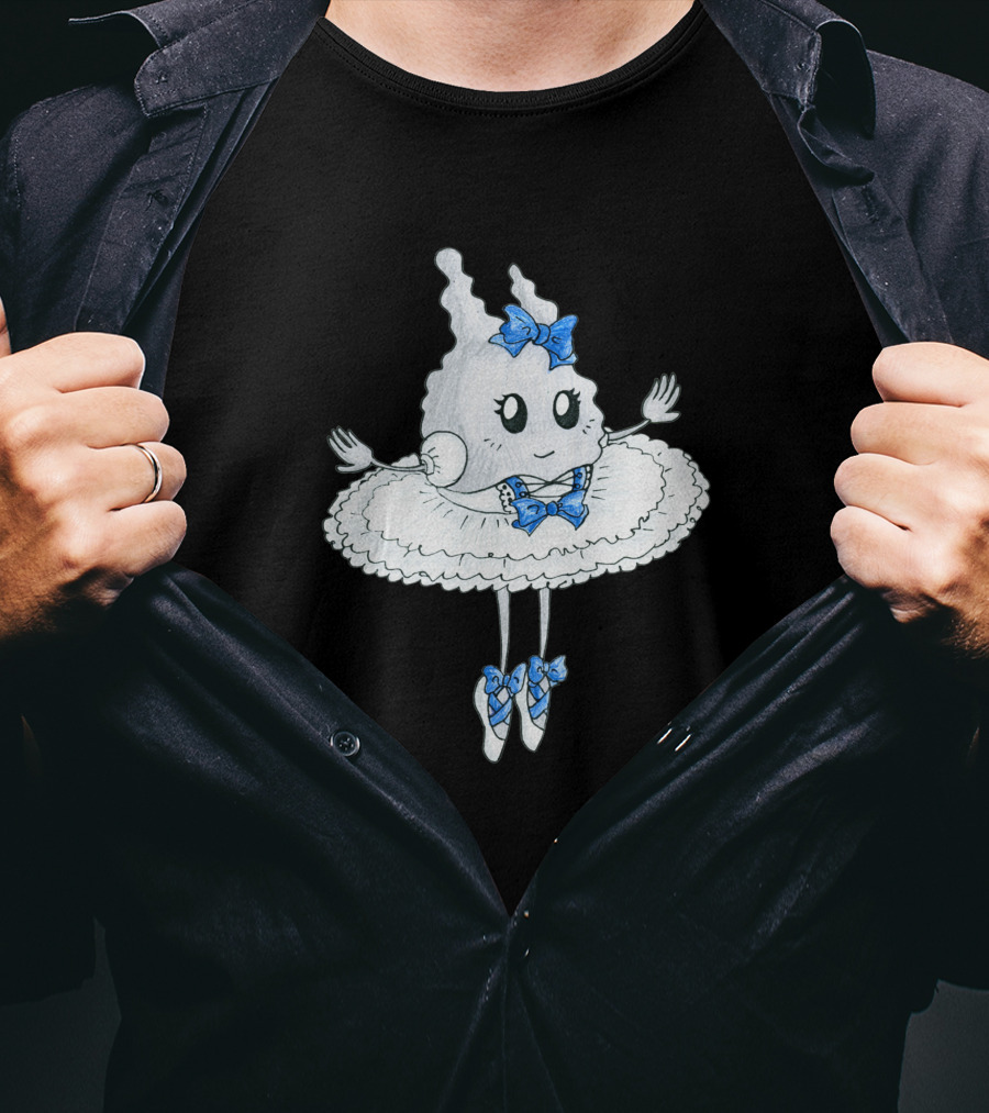 Ballerina White Blue Bow Character 1070800 T-Shirt