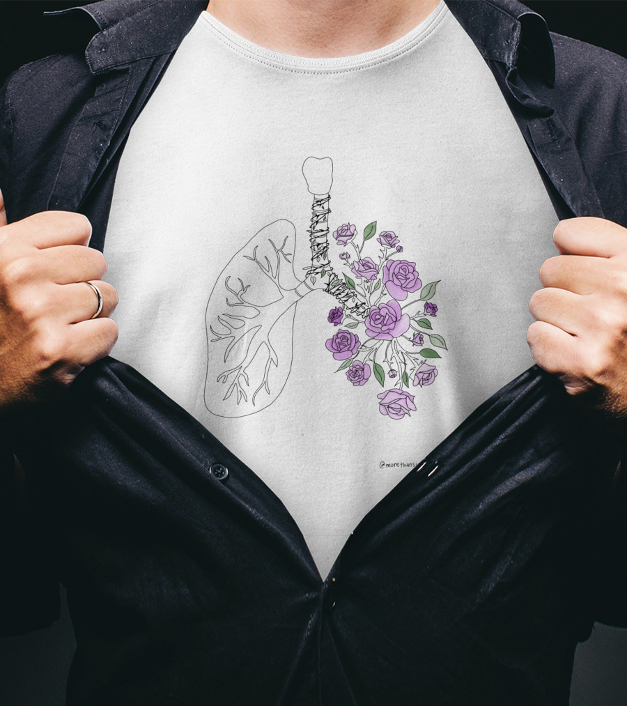 65 Purple Roses Lungs Floral T-Shirt