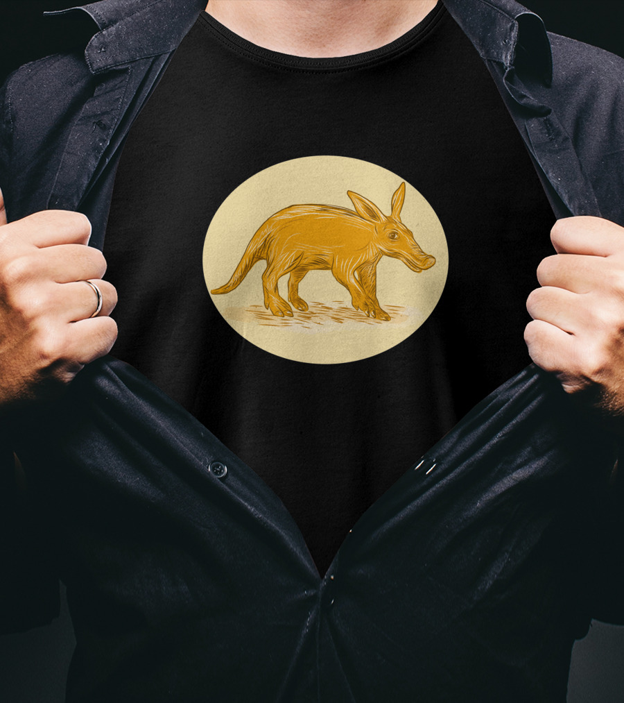 Aardvark African Ant Bear Drawing Golden T-Shirt