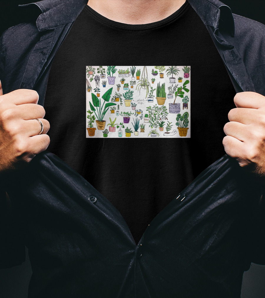 All My Plants Collection Featuring Various Houseplants T-Shirt