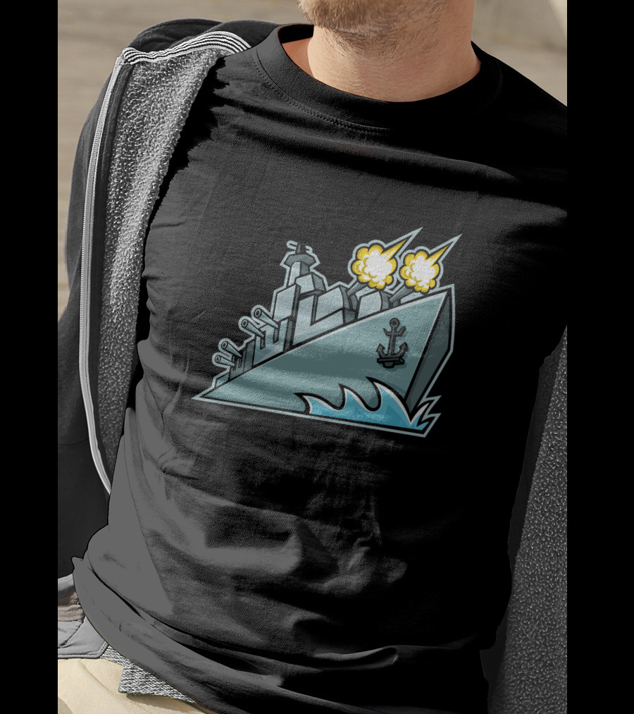 American Destroyer Warship Mascot Explosive Battle Ship 628255 T-Shirt