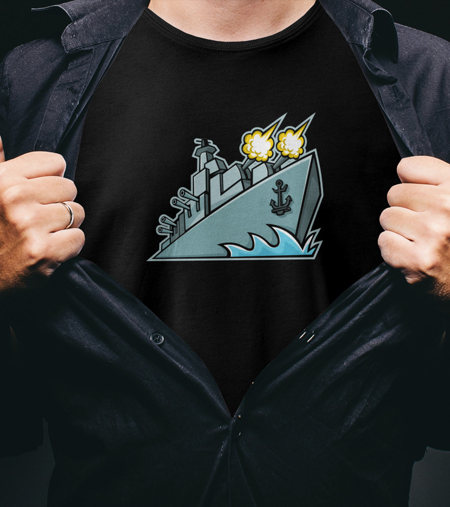 American Destroyer Warship Mascot Explosive Battle Ship 628255 T-Shirt