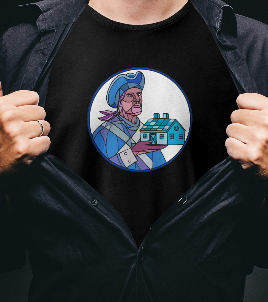 American Patriot Holding House Mosaic Blue 1031076 T-Shirt