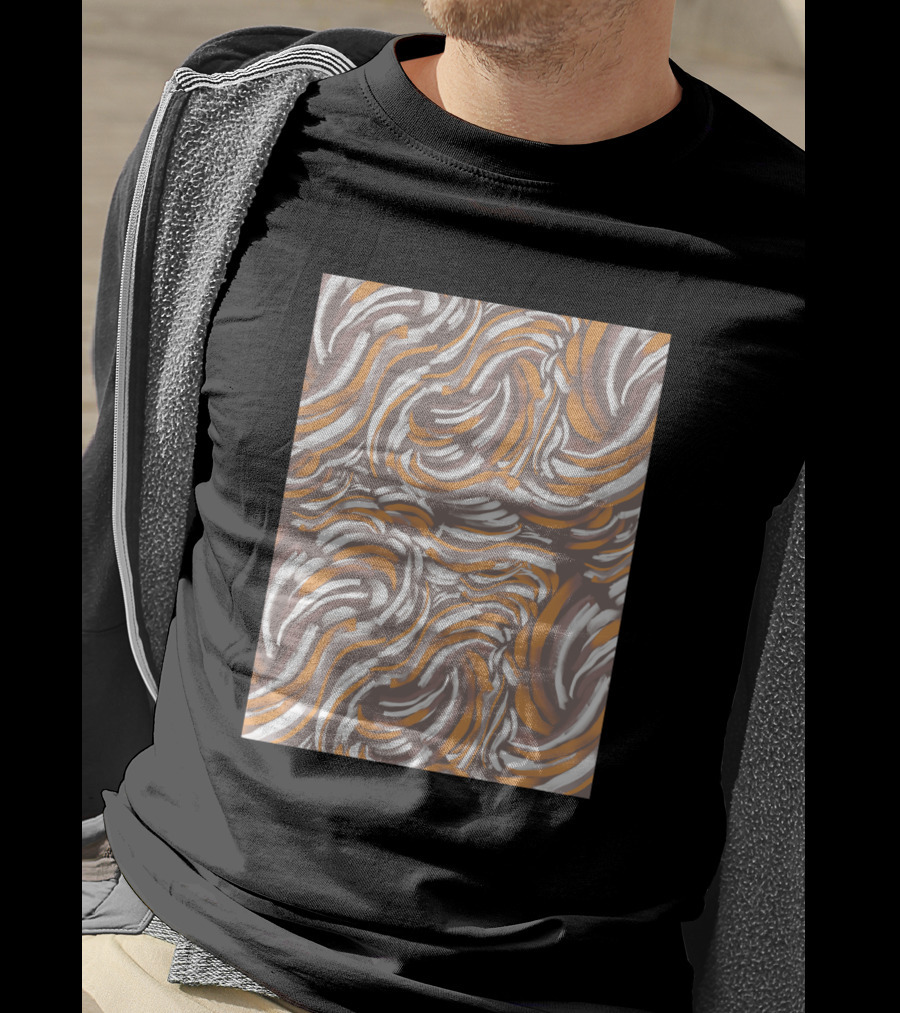 Animal Skin 007 1507565 Brown Orange White Swirl T-Shirt