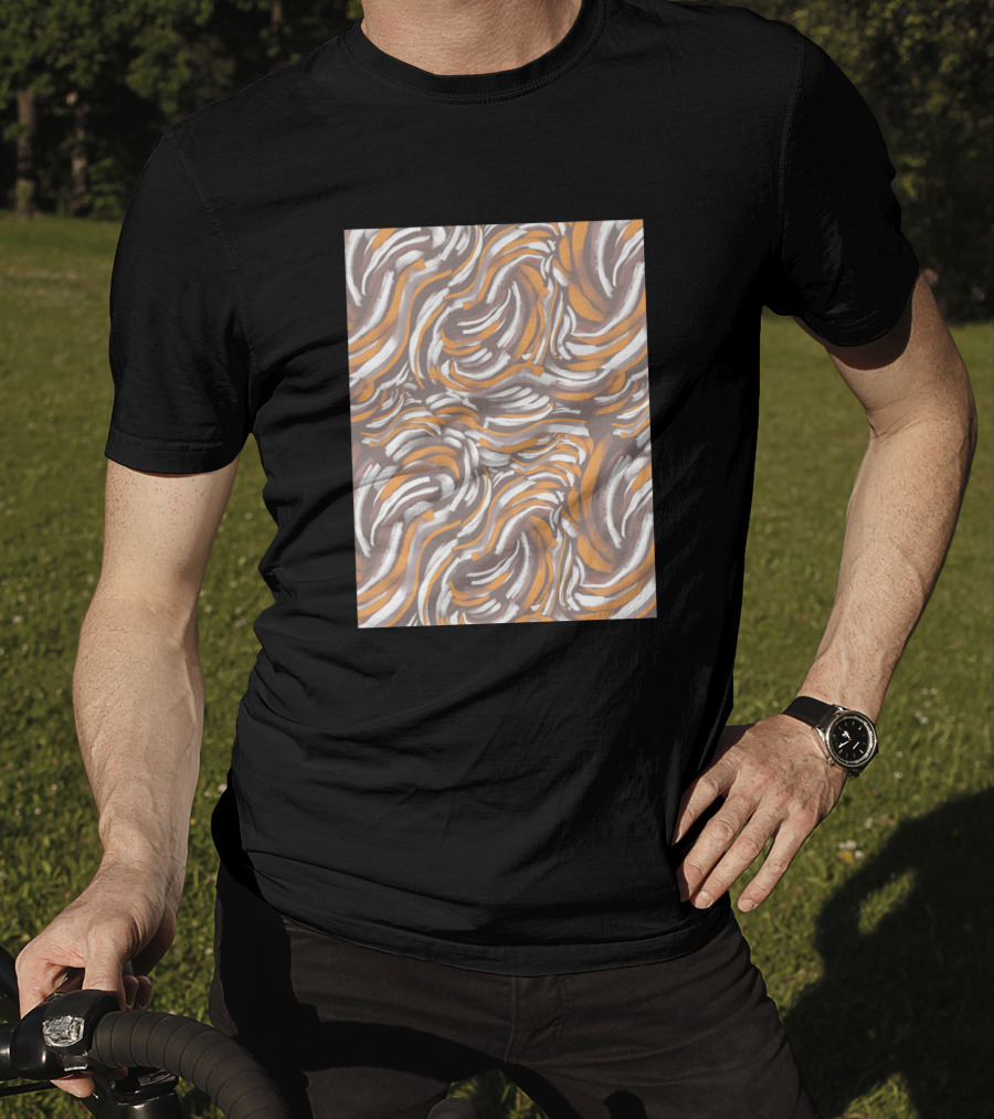 Animal Skin 007 1507565 Brown Orange White Swirl T-Shirt