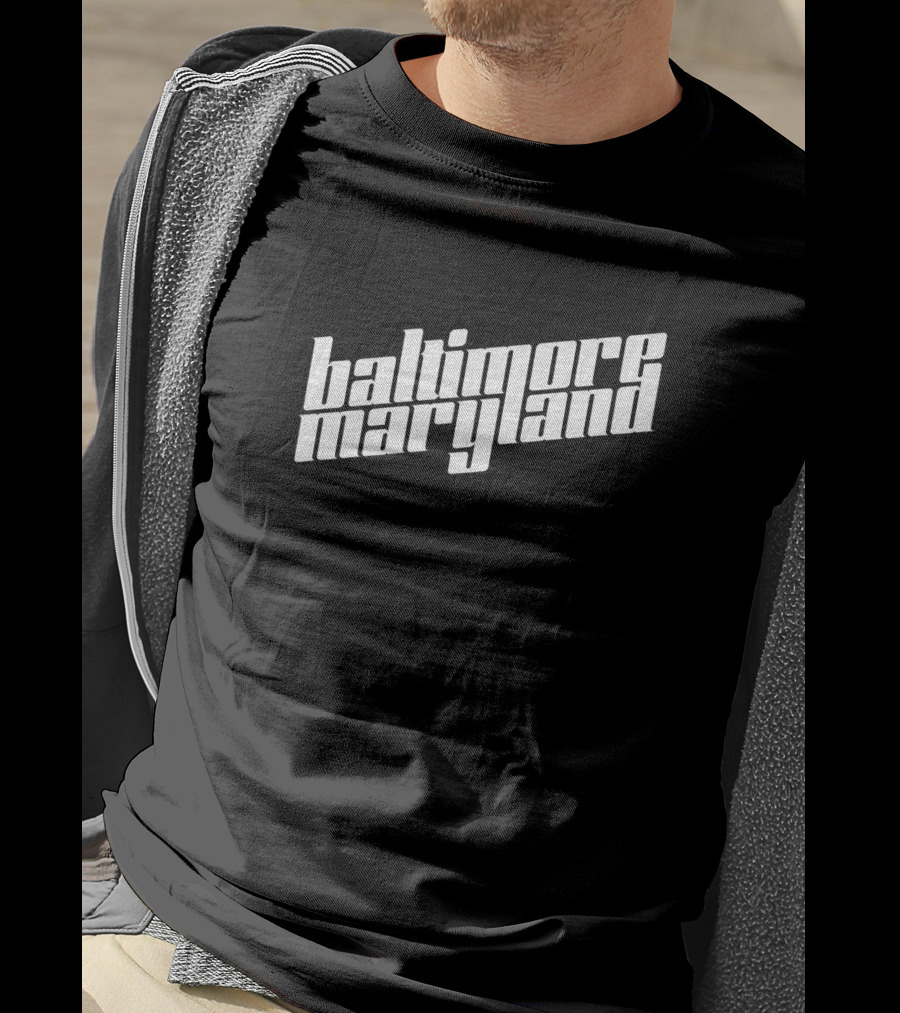 Baltimore Maryland White Typography 60043 T-Shirt