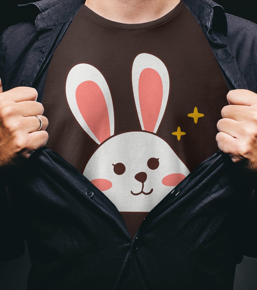 Cute Leveret Bunny Face With Sparkles T-Shirt
