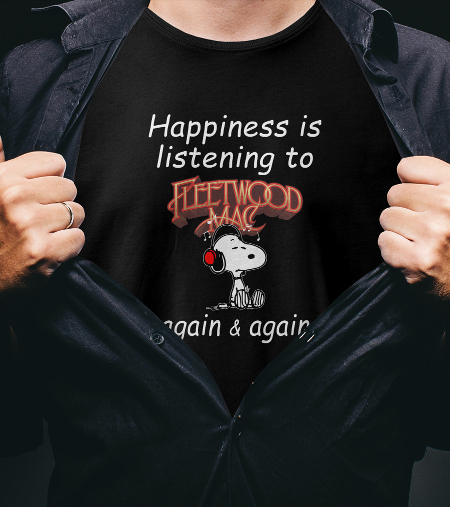 Fleetwood Mac Snoopy Listening T-Shirt