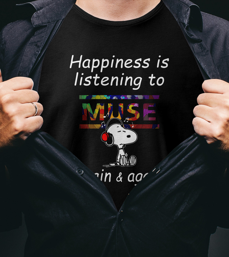 Snoopy Headphones Muse Peanuts Comic Strip T-Shirt