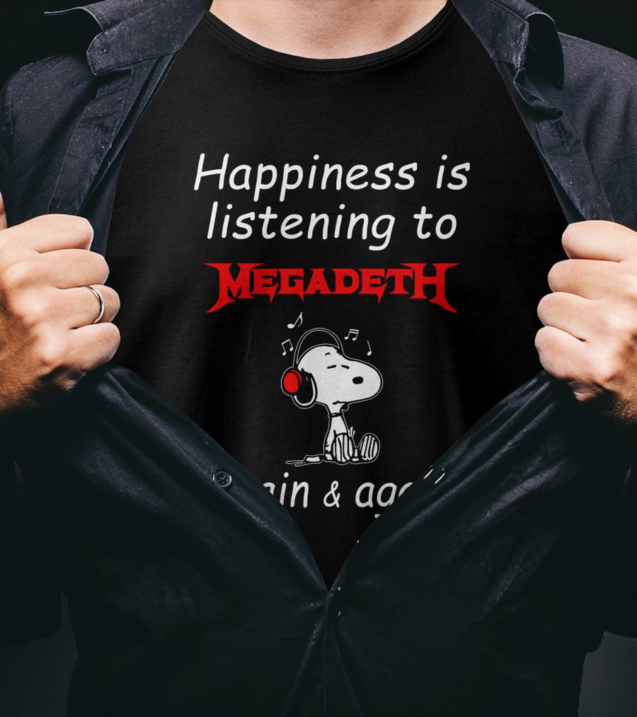 Megadeth Snoopy Listening 17 T-Shirt