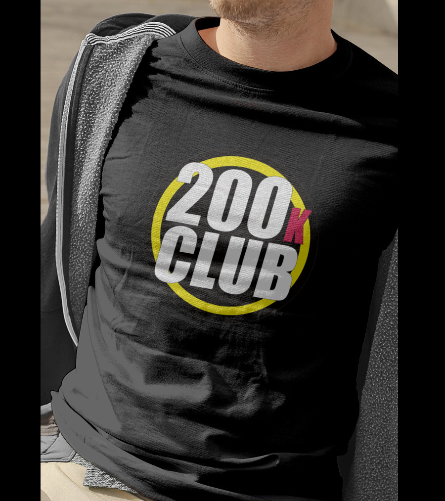 200K Club Dark Edition Bold Yellow Circle T-Shirt