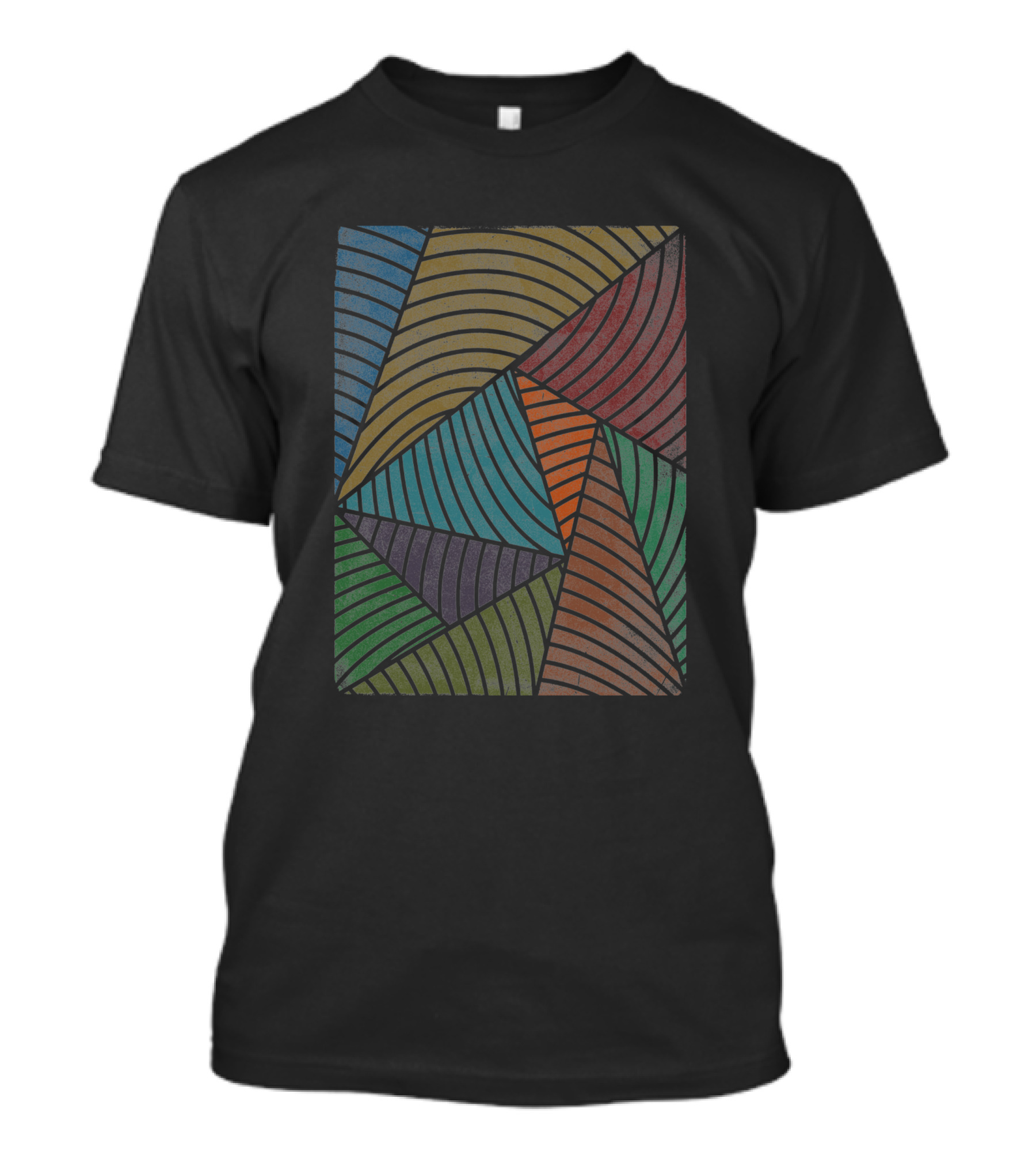 Algorithm 386 Geometric Abstract Multi-Color T-Shirt