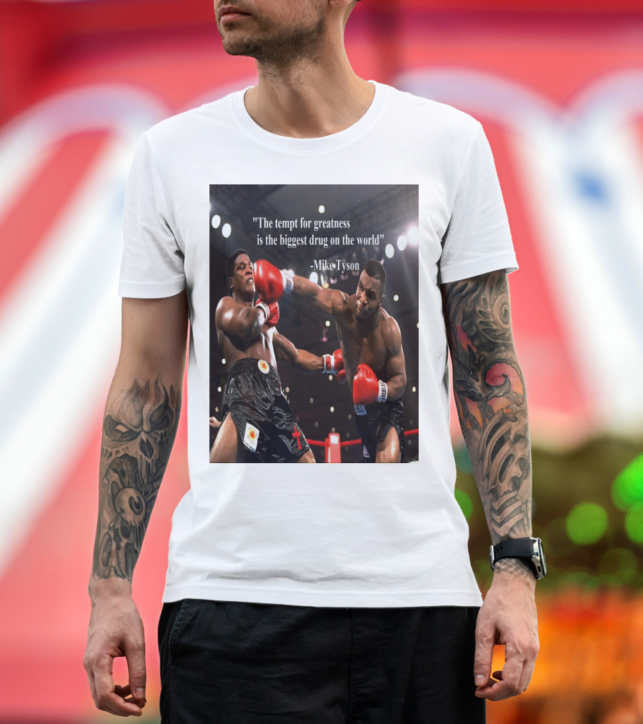 Mike Tyson Famous Quote on Greatness with Boxing Action T-Shirt