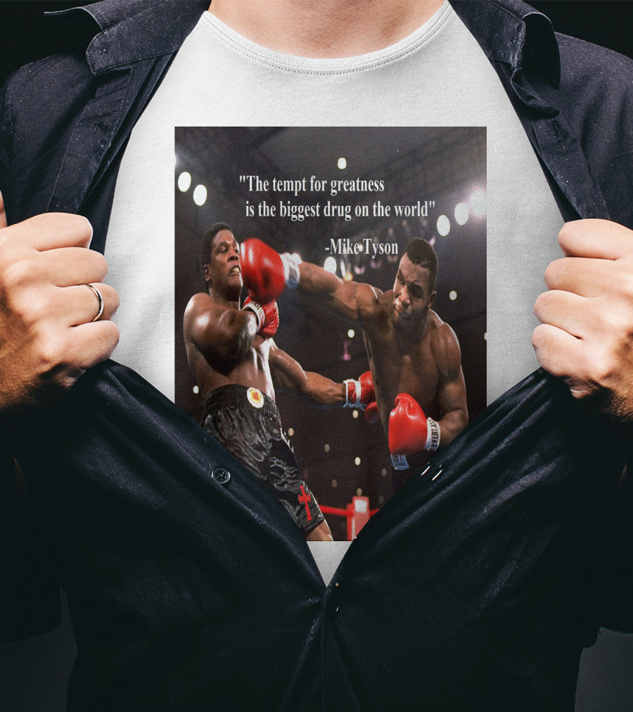 Mike Tyson Famous Quote On Greatness With Boxing Action T-Shirt