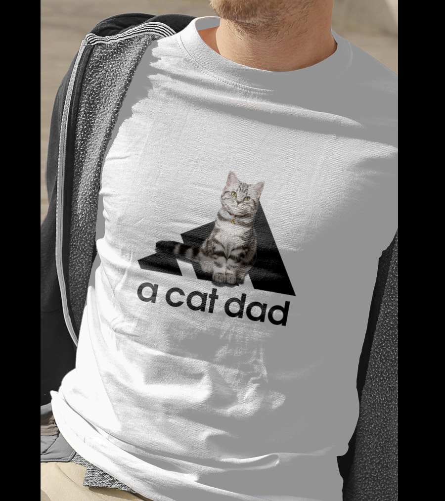 A Cat Dad Logo Style With Tabby Cat T-Shirt