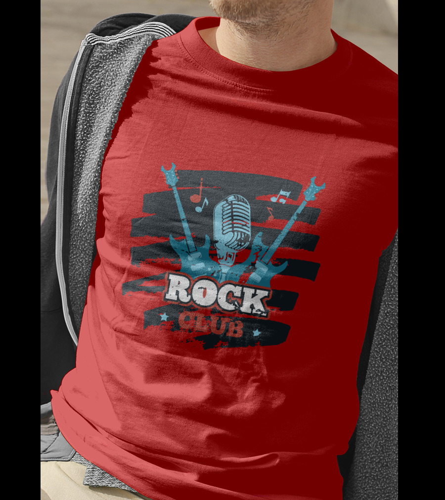 Rock Club Microphone And Guitars For Rock And Roll Hip Hop Rock Music T-Shirt