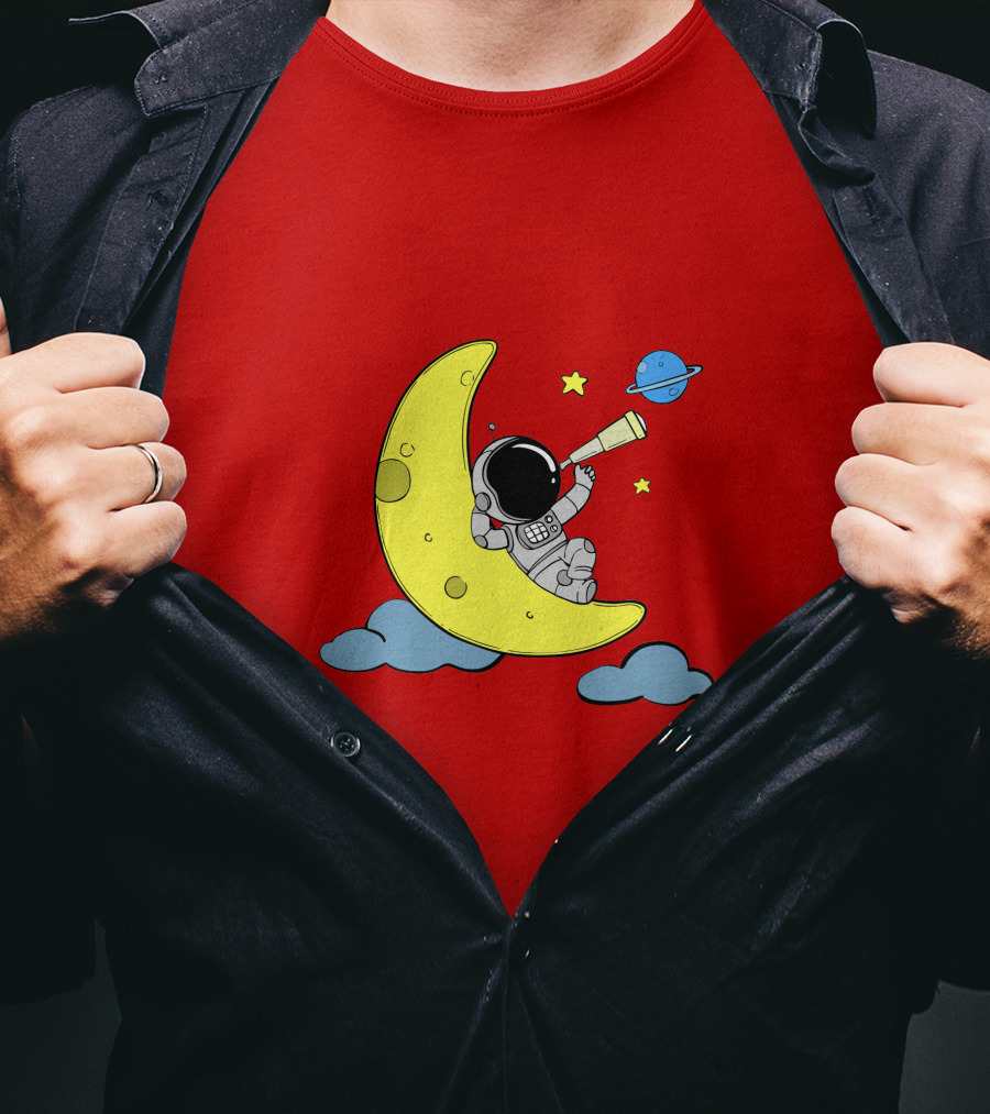 Astronaut On Moon For Women Universe Adventure T-Shirt