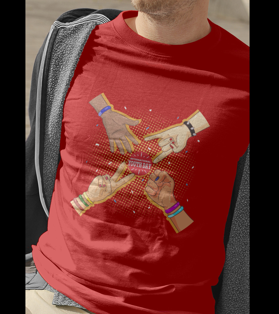International Youth Day Celebration With Vibrant Hand Gestures T-Shirt