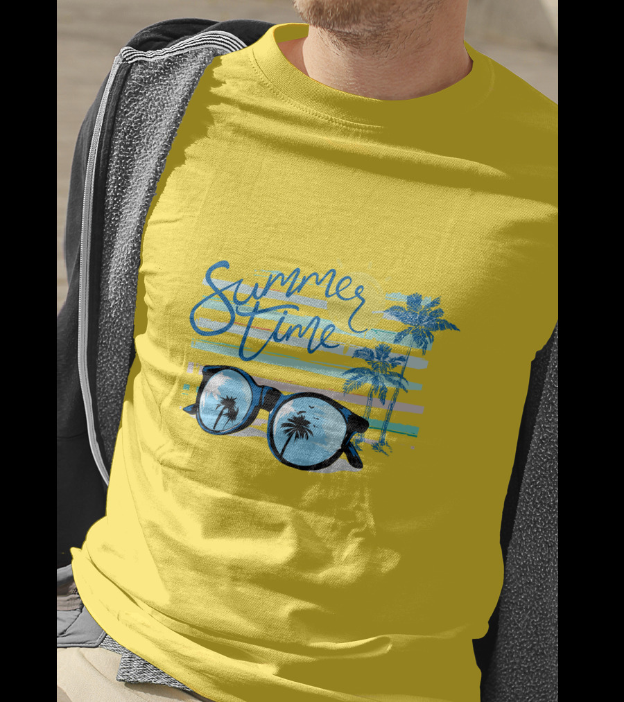 Summer Time Sunglasses Palm Trees Beach T-Shirt