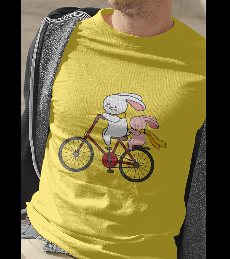 Bunny Bicycle Ride With Yellow Scarf T-Shirt