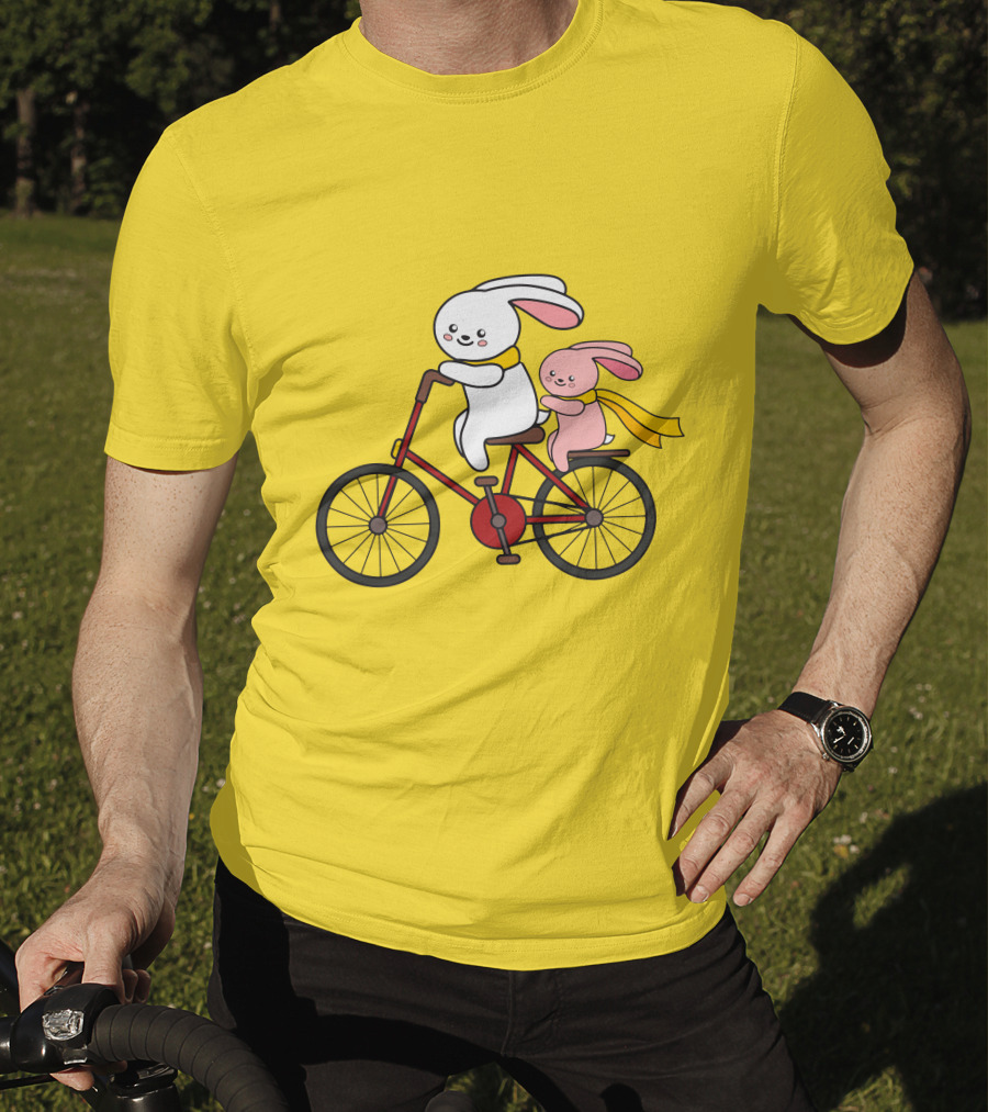 Bunny Bicycle Ride With Yellow Scarf T-Shirt