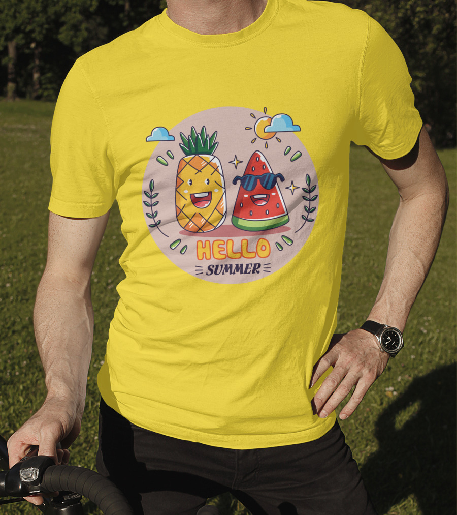 Hello Summer Pineapple And Watermelon Friends T-Shirt
