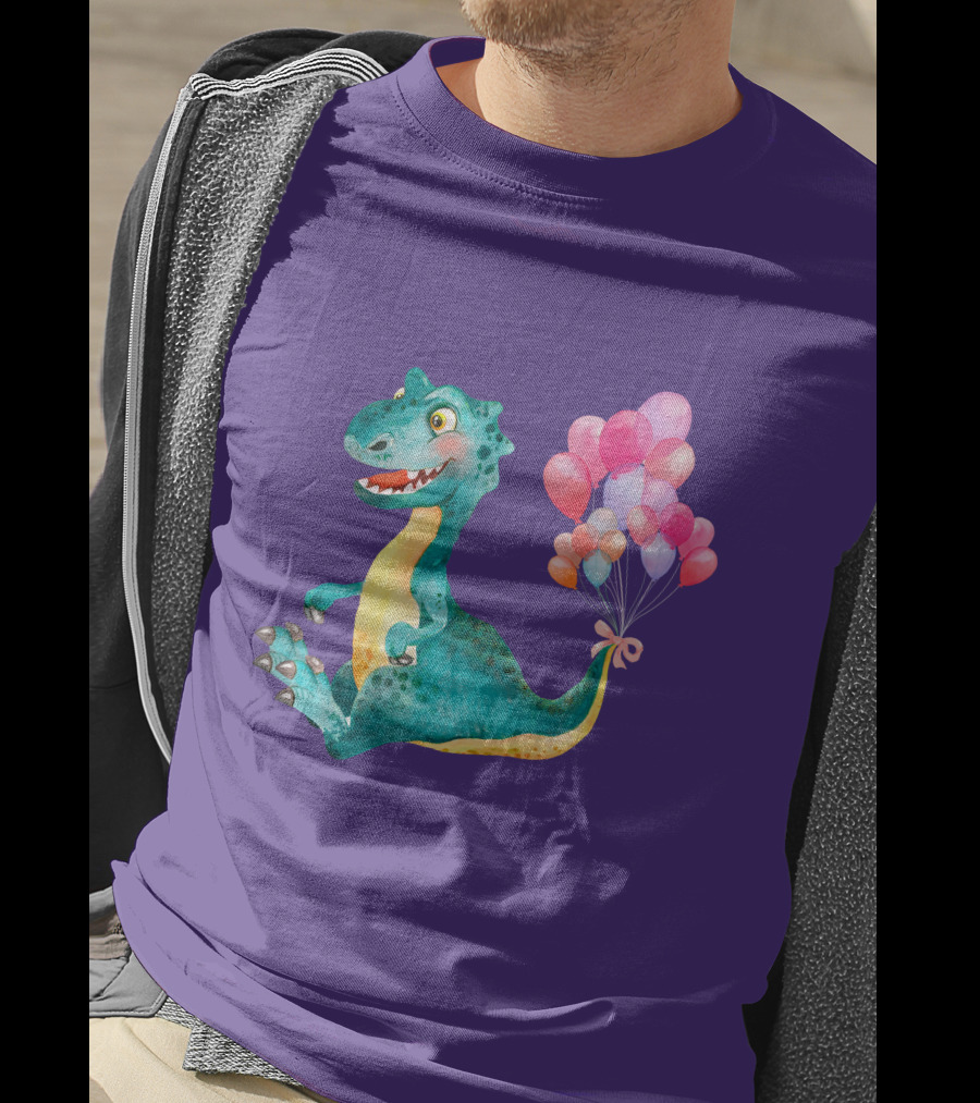 Dinosaur With Colorful Balloons T-Shirt