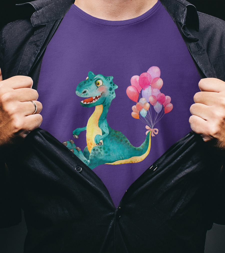 Dinosaur With Colorful Balloons T-Shirt
