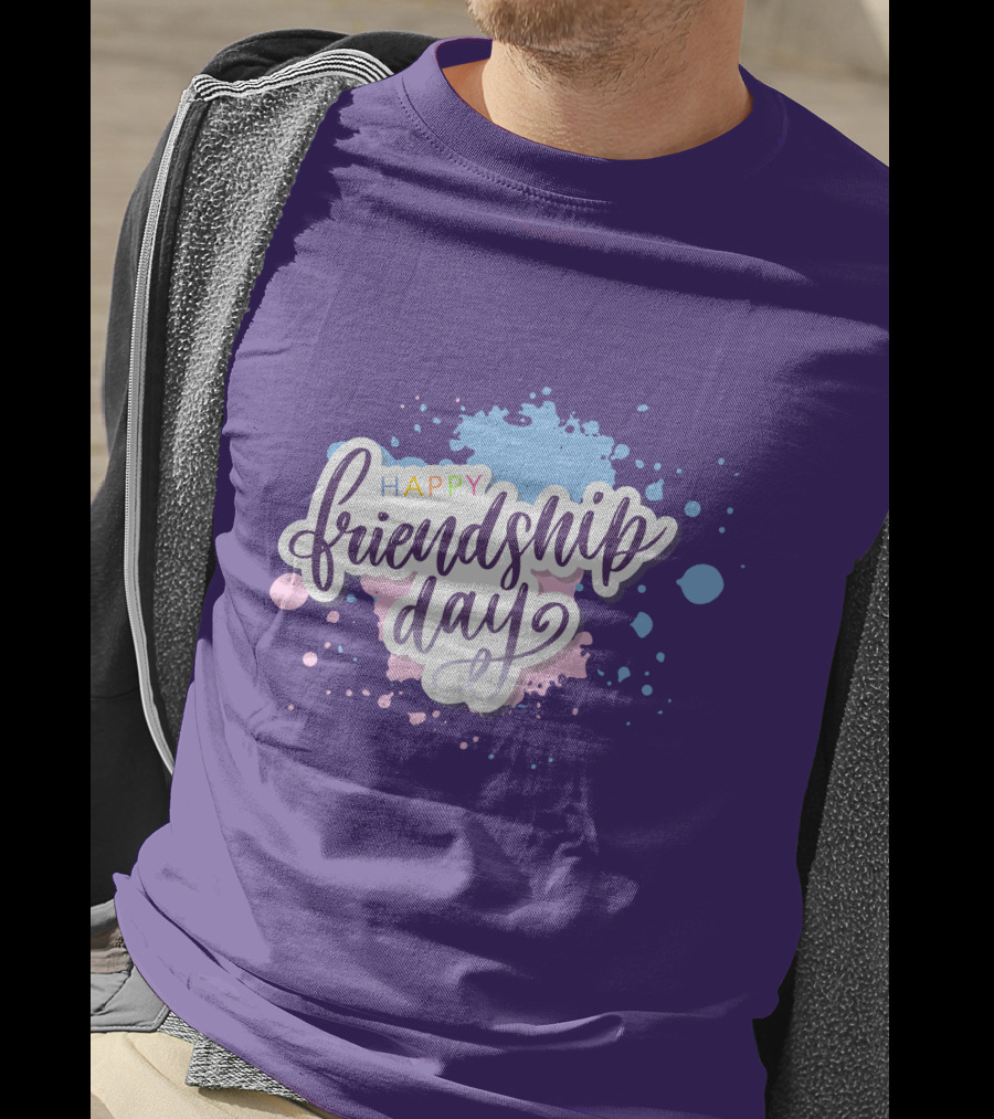 Happy Friendship Day Colorful Splashes T-Shirt