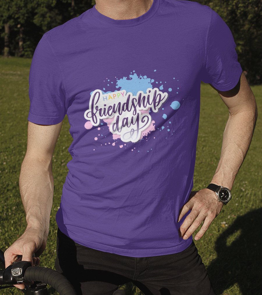 Happy Friendship Day Colorful Splashes T-Shirt