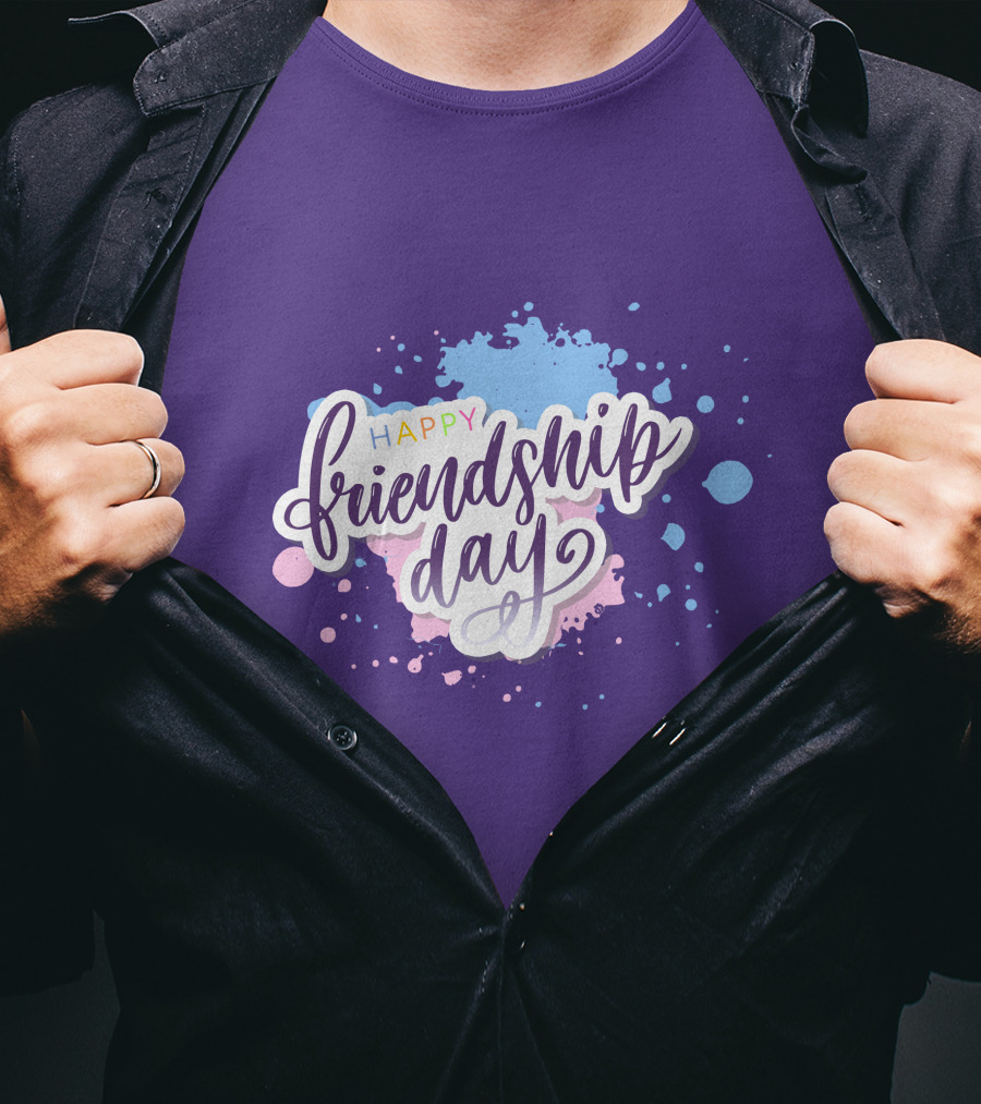 Happy Friendship Day Colorful Splashes T-Shirt