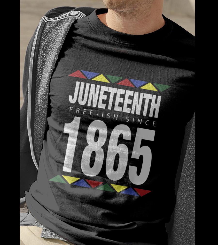 Juneteenth Free-Ish Since 1865 Independence With African-Inspired Triangles T-Shirt