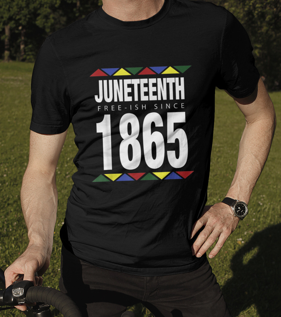Juneteenth Free-Ish Since 1865 Independence With African-Inspired Triangles T-Shirt
