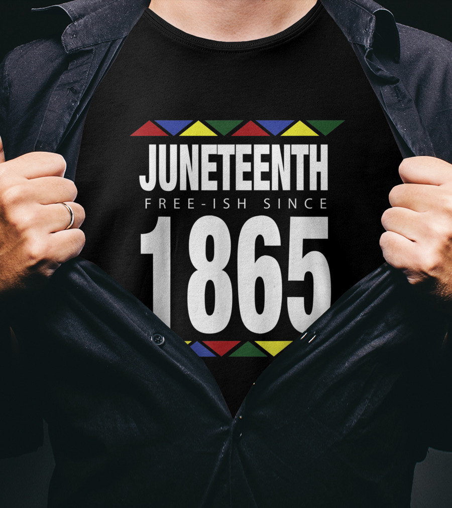 Juneteenth Free-Ish Since 1865 Independence With African-Inspired Triangles T-Shirt