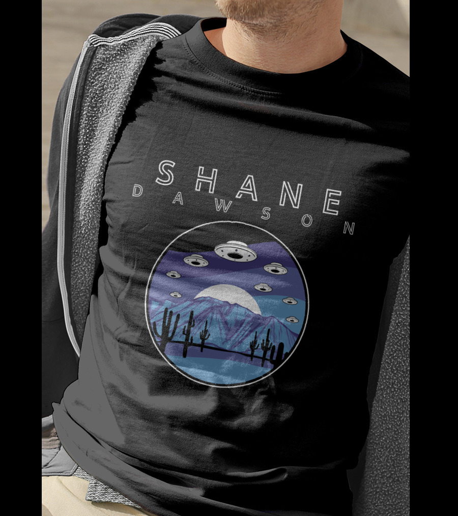 Shane Dawson UFO Saucers Over Desert Night Sky T-Shirt