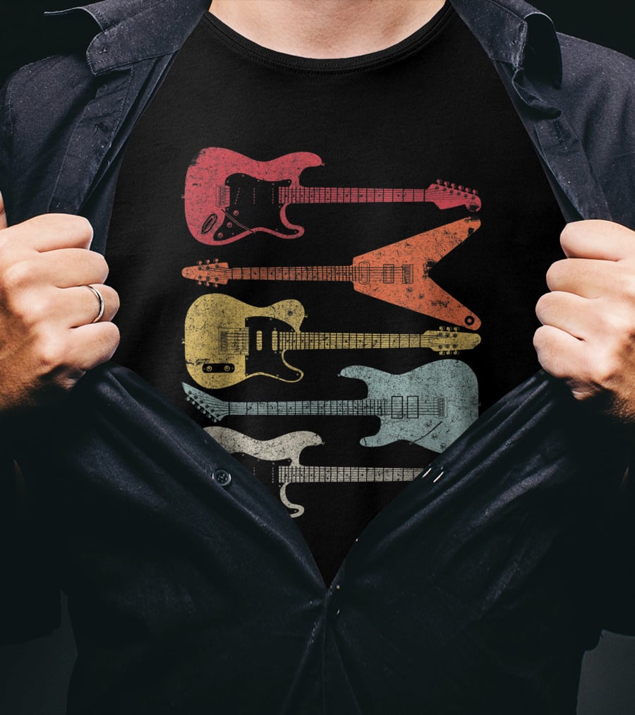 Retro Electric Guitar Collection T-Shirt