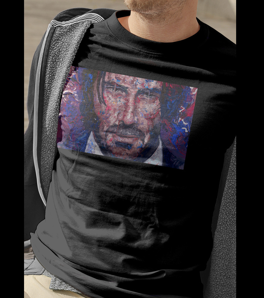 John Wick Keanu Reeves Colorful Paint Abstract T-Shirt