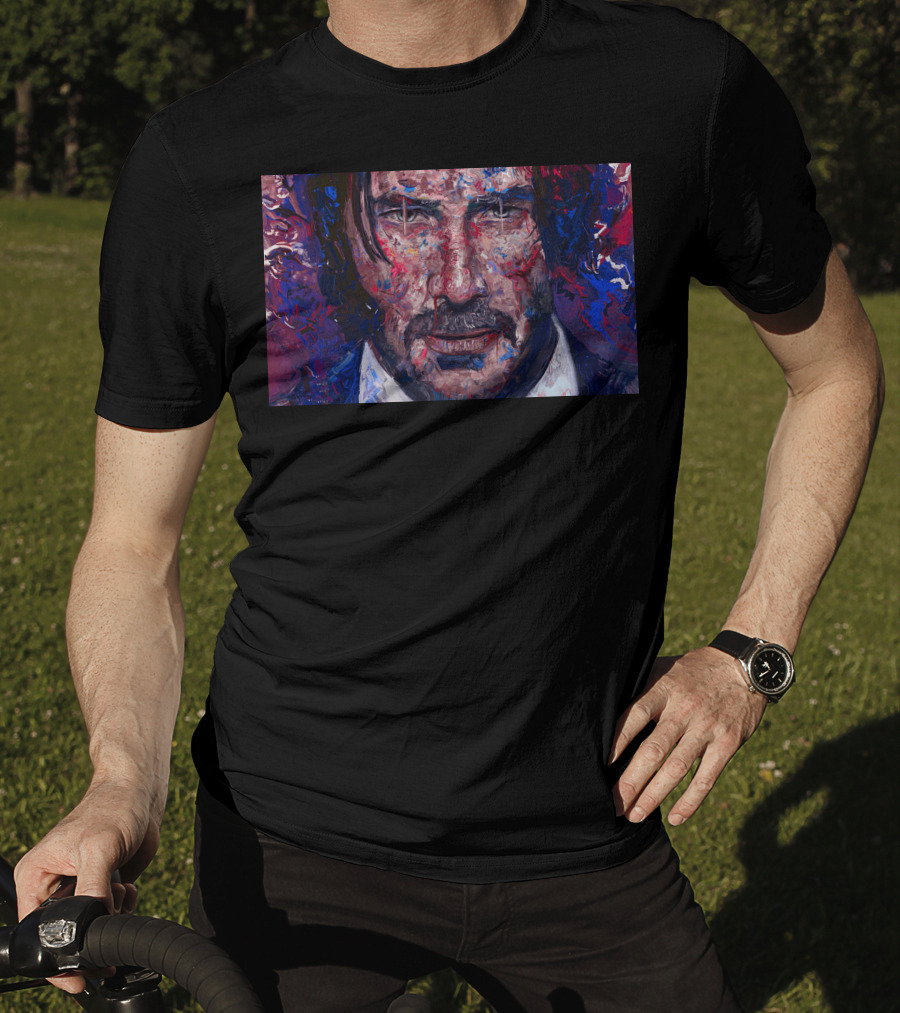 John Wick Keanu Reeves Colorful Paint Abstract T-Shirt
